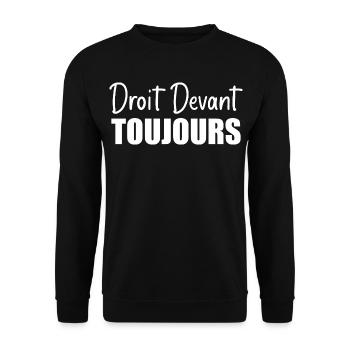Droit devant, toujours. - Sweat-shirt Unisexe - noir - Devant - Alina (178cm) & Michal (187cm)