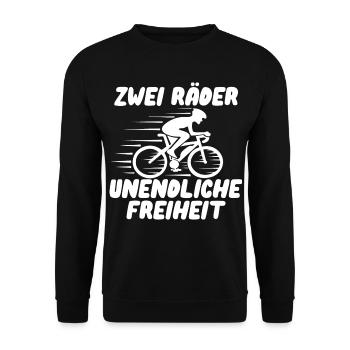Zwei Räder - Unendliche Freiheit - Unisex Pullover - Schwarz - Vorne - Alina (178cm) & Michal (187cm)