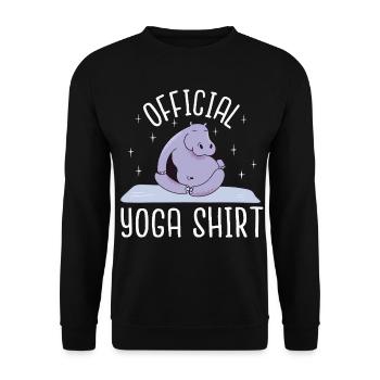 Méditation et Yoga – Funny Hippopotamus médite - Sweat-shirt Unisexe - noir - Devant - Alina (178cm) & Michal (187cm)