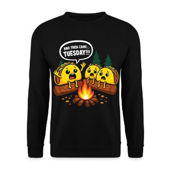 And Then Came Tuesday Food Tacos Lovers - Unisex Sweatshirt - black - Front - Alina (178cm) & Michal (187cm)