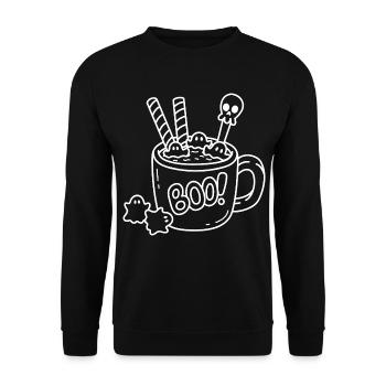 Mug Halloween Sketch – Ghosts, Waffles & Spoons - Unisex Sweatshirt - black - Front - Alina (178cm) & Michal (187cm)