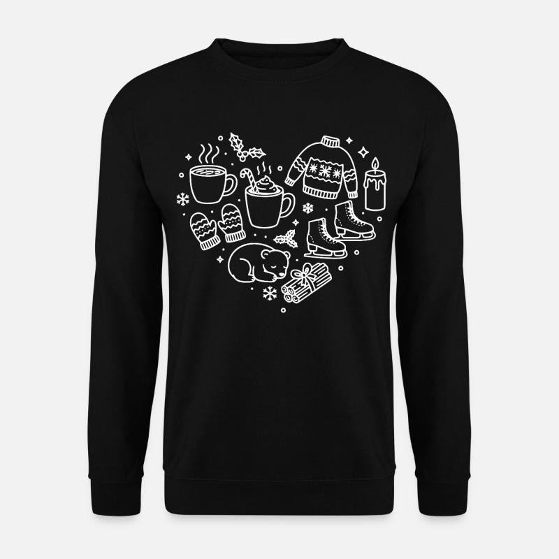 Winter Herz  - Unisex Pullover - Schwarz