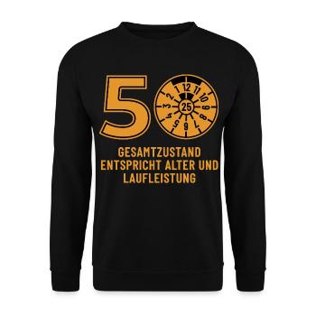 HU December 2025 - 50 Years - Birthday Gift - Unisex Sweatshirt - black - Front - Alina (178cm) & Michal (187cm)