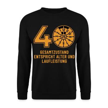 HU December 2025 - 40 Years - Birthday Gift - Unisex Sweatshirt - black - Front - Alina (178cm) & Michal (187cm)