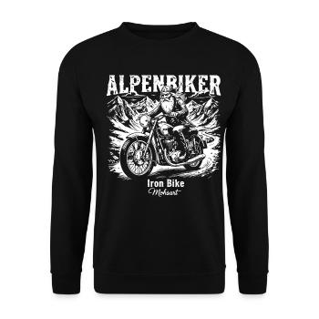 Alpenbiker Eisenbike Vue sur la montagne - Sweat-shirt Unisexe - noir - Devant - Alina (178cm) & Michal (187cm)