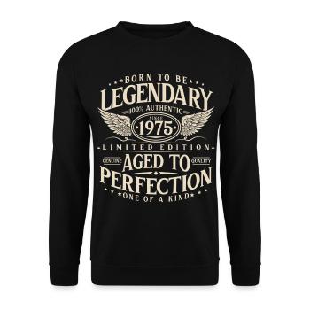 Legendary Since 1975 Vintage Birthday Gift - Unisex Sweatshirt - black - Front - Alina (178cm) & Michal (187cm)
