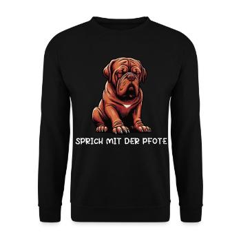 Speak with the paw Bordeaux mastiff Bordeaux - Unisex Sweatshirt - black - Front - Alina (178cm) & Michal (187cm)