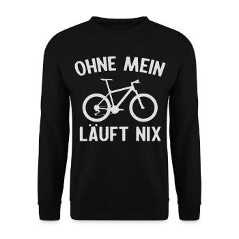 Ohne Mein Fahrrad Läuft Nix  - Unisex Pullover - Schwarz - Vorne - Alina (178cm) & Michal (187cm)