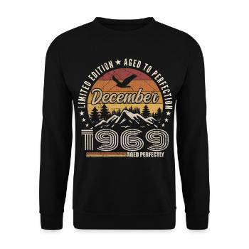 Décembre 1969 Édition Originale Cadeau décembre  - Sweat-shirt Unisexe - noir - Devant - Alina (178cm) & Michal (187cm)