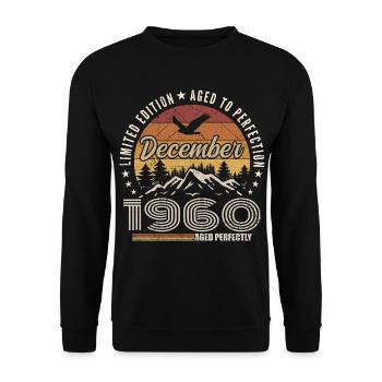 Décembre 1960 Édition Originale Cadeau décembre  - Sweat-shirt Unisexe - noir - Devant - Alina (178cm) & Michal (187cm)