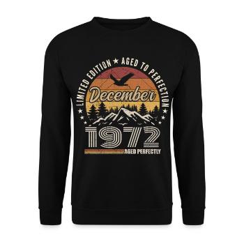 Décembre 1972 Édition Originale Cadeau décembre  - Sweat-shirt Unisexe - noir - Devant - Alina (178cm) & Michal (187cm)