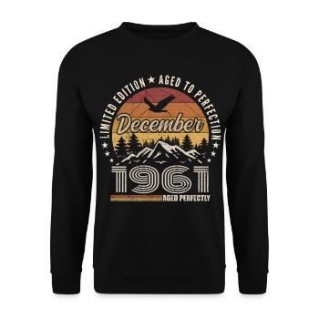 Décembre 1961 Édition Originale Cadeau décembre  - Sweat-shirt Unisexe - noir - Devant - Alina (178cm) & Michal (187cm)
