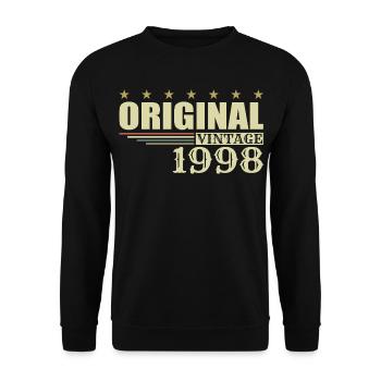 1998 Birthday - 1998 - Unisex Sweatshirt - black - Front - Alina (178cm) & Michal (187cm)