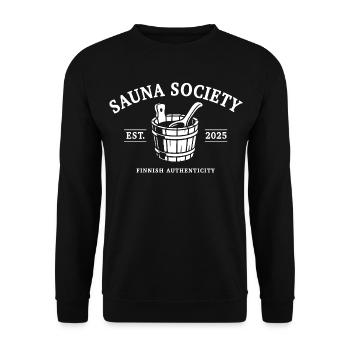 Sauna Society - Sauna - Saying - Unisex Sweatshirt - black - Front - Alina (178cm) & Michal (187cm)