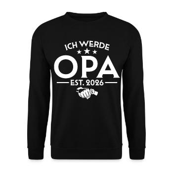 I'm going to be a grandpa 2026 - Pregnancy announcement - Unisex Sweatshirt - black - Front - Alina (178cm) & Michal (187cm)