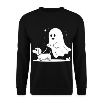 Ghost Dog Night Friend - Unisex Sweatshirt - black - Front - Alina (178cm) & Michal (187cm)