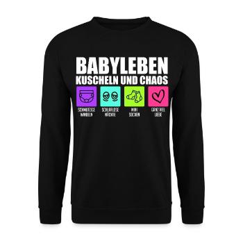 Future maman BABY LIFE CÂLIN ET CHAOS - Sweat-shirt Unisexe - noir - Devant - Alina (178cm) & Michal (187cm)