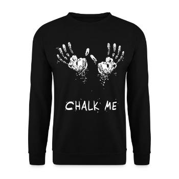 Empreinte de main craie Me Daddy - Bloc / escalade jeu de mots - Sweat-shirt Unisexe - noir - Devant - Alina (178cm) & Michal (187cm)