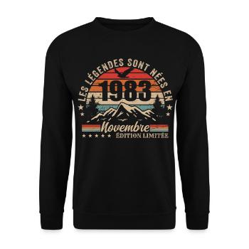 Awesome since November 1983 | November 1983 - Unisex Sweatshirt - black - Front - Alina (178cm) & Michal (187cm)