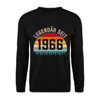 Legendary since 1966 – born in 1966 - Unisex Sweatshirt - black - Front - Alina (178cm) & Michal (187cm)