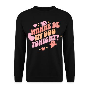Voulez-vous être mon boo ce soir ? Saison effrayante d’Halloween - Sweat-shirt Unisexe - noir - Devant - Alina (178cm) & Michal (187cm)