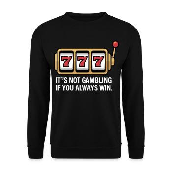 Slot Luck Saying 777 - Unisex Sweatshirt - black - Front - Alina (178cm) & Michal (187cm)