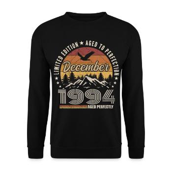 Décembre 1994 Édition Originale Cadeau décembre  - Sweat-shirt Unisexe - noir - Devant - Alina (178cm) & Michal (187cm)
