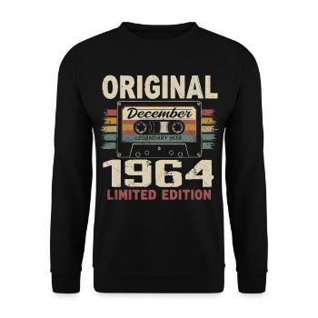 Cadeau D'anniversaire Décembre 1964 - Sweat-shirt Unisexe - noir - Devant - Alina (178cm) & Michal (187cm)