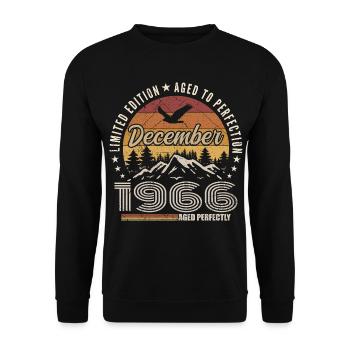Décembre 1966 Édition Originale Cadeau décembre  - Sweat-shirt Unisexe - noir - Devant - Alina (178cm) & Michal (187cm)
