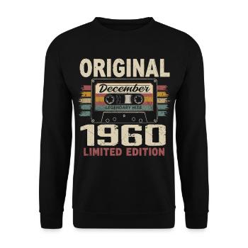 Cadeau D'anniversaire Décembre 1960 - Sweat-shirt Unisexe - noir - Devant - Alina (178cm) & Michal (187cm)