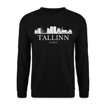 Tallinn Skyline, Tallinn Estonia - Unisex Sweatshirt - black - Front - Alina (178cm) & Michal (187cm)