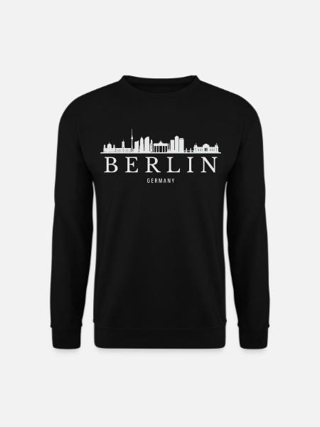 Berliner Skyline, Berlin, Deutschland - Unisex Pullover - Schwarz
