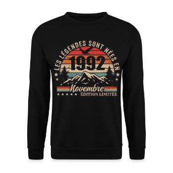 Awesome since November 1992 | November 1992 - Unisex Sweatshirt - black - Front - Alina (178cm) & Michal (187cm)