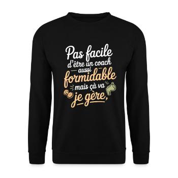 Coach formidable: je gère avec style - Sweat-shirt Unisexe - noir - Devant - Alina (178cm) & Michal (187cm)