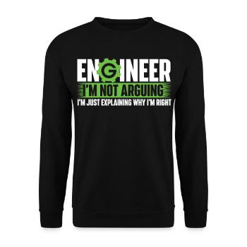 L'ingénieur n'argumente pas, il explique simplement pourquoi j'ai raison - Sweat-shirt Unisexe - noir - Devant - Alina (178cm) & Michal (187cm)