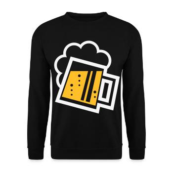 Chope à bière bavaroise (bière / chope à bière / R /// 2C) - Sweat-shirt Unisexe - noir - Devant - Alina (178cm) & Michal (187cm)