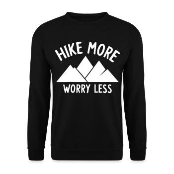 Hike More Worry Less Mountains - Unisex Sweatshirt - black - Front - Alina (178cm) & Michal (187cm)