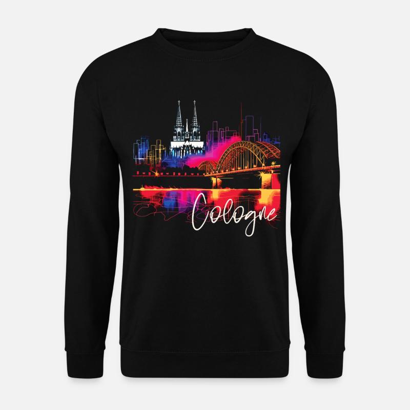 Köln Skyline Kölner Dom Deutschland Stadt Bunt - Unisex Pullover - Schwarz