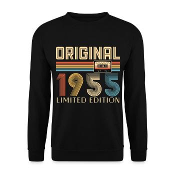 Birthday 70 Years Original 1955 Party Gift - Unisex Sweatshirt - black - Front - Alina (178cm) & Michal (187cm)