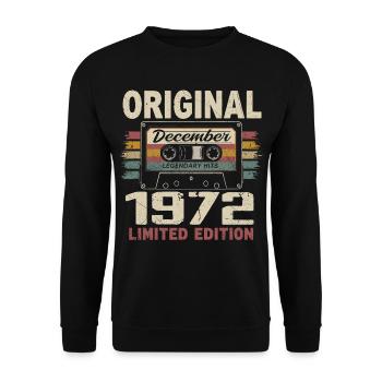 Cadeau D'anniversaire Décembre 1972 - Sweat-shirt Unisexe - noir - Devant - Alina (178cm) & Michal (187cm)