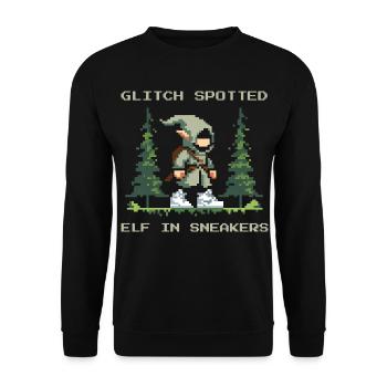 Bug discovered: Elf with sneakers | LARP Glitch - Unisex Sweatshirt - black - Front - Alina (178cm) & Michal (187cm)