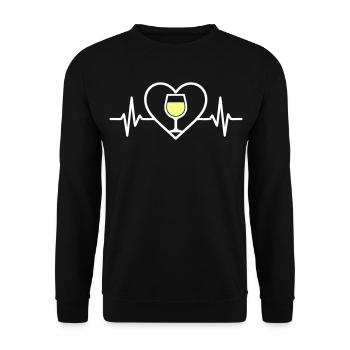 White Wine Heart - Unisex Sweatshirt - black - Front - Alina (178cm) & Michal (187cm)