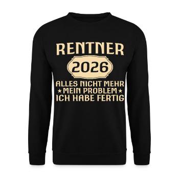 Pension Farewell Colleague Pensioner 2026 Gift - Unisex Sweatshirt - black - Front - Alina (178cm) & Michal (187cm)