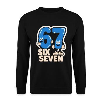 67 Six Seven 6 7 - Funny Italian - Unisex Sweatshirt - black - Front - Alina (178cm) & Michal (187cm)