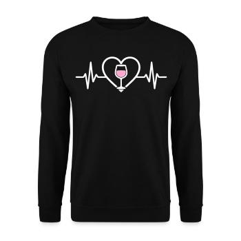 Roséwein-Herz - Unisex Pullover - Schwarz - Vorne - Alina (178cm) & Michal (187cm)