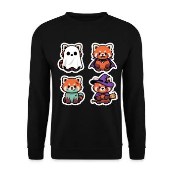 Halloween Kawaii Panda Mignon Costume Cadeau - Sweat-shirt Unisexe - noir - Devant - Alina (178cm) & Michal (187cm)