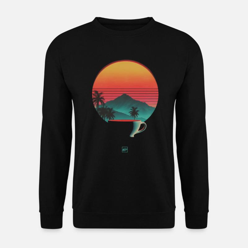 Coucher de soleil et café - Sweat-shirt Unisexe - noir