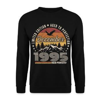 Décembre 1995 Édition Originale Cadeau décembre  - Sweat-shirt Unisexe - noir - Devant - Alina (178cm) & Michal (187cm)