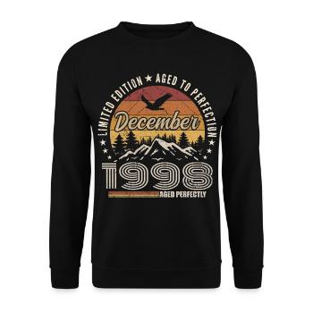 December 1998 Original Edition December Gift - Unisex Sweatshirt - black - Front - Alina (178cm) & Michal (187cm)