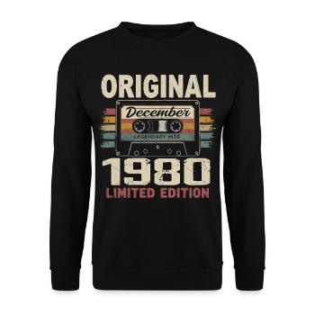 Cadeau D'anniversaire Décembre 1980 - Sweat-shirt Unisexe - noir - Devant - Alina (178cm) & Michal (187cm)